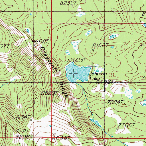 Topographic Map of Johnson Lake, MT