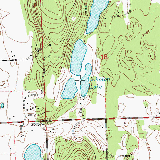 Topographic Map of Johnson Lake, MT