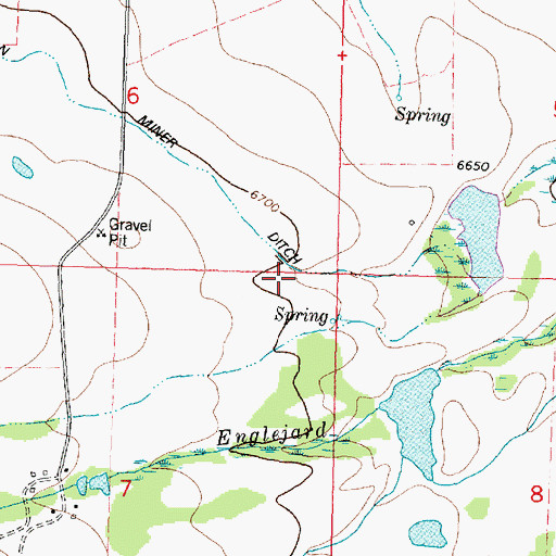 Topographic Map of Johnson Miner Ditch, MT