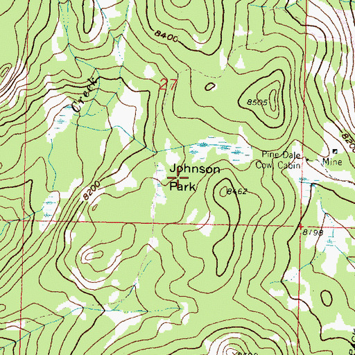 Topographic Map of Johnson Peak, MT