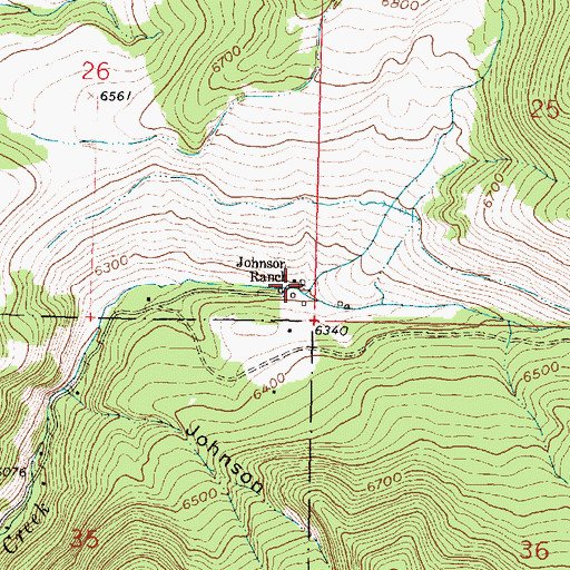 Topographic Map of Johnson Ranch, MT