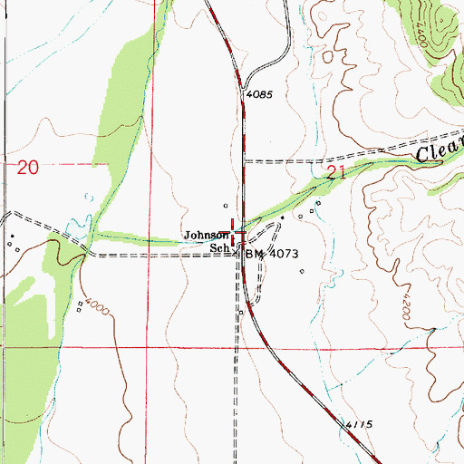 Topographic Map of Johnson School (historical), MT