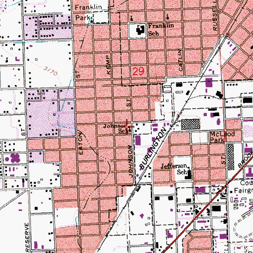 Topographic Map of Johnson School (historical), MT
