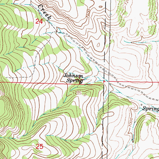 Topographic Map of Johnson Spring, MT