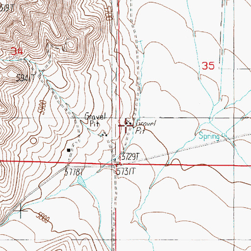 Topographic Map of Johny Gulch, MT