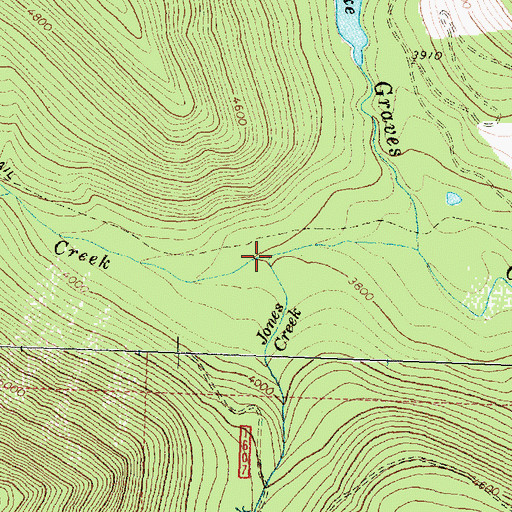 Topographic Map of Jones Creek, MT
