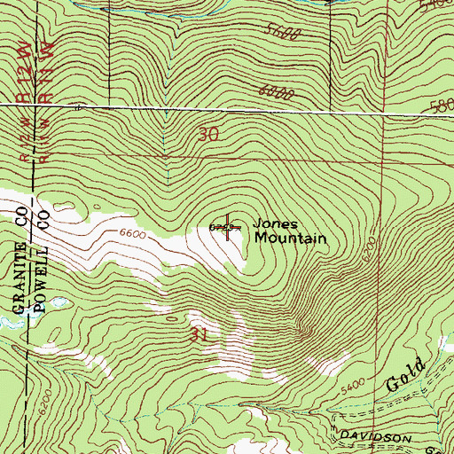 Topographic Map of Jones Mountain, MT