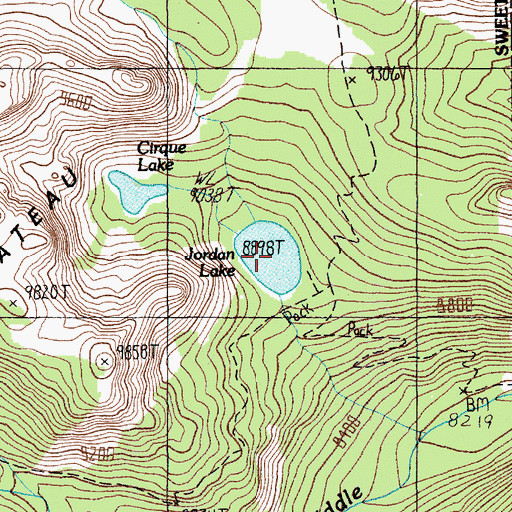 Topographic Map of Jordan Lake, MT