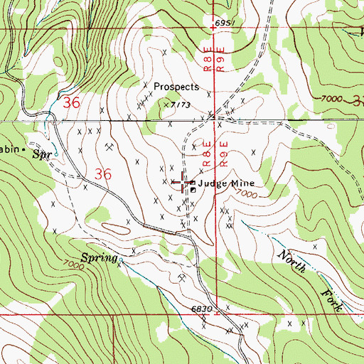 Topographic Map of Judge Mine, MT