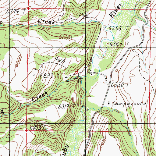 Topographic Map of Jug Creek, MT