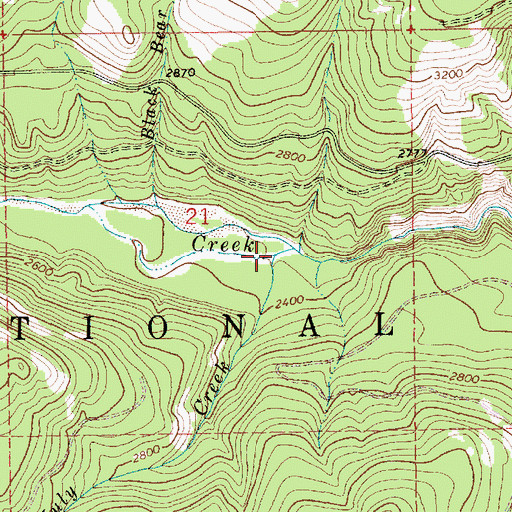 Topographic Map of July Creek, MT