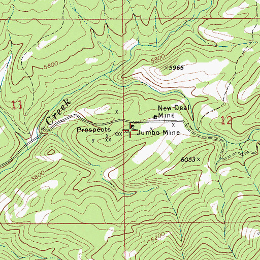 Topographic Map of Jumbo Mine, MT