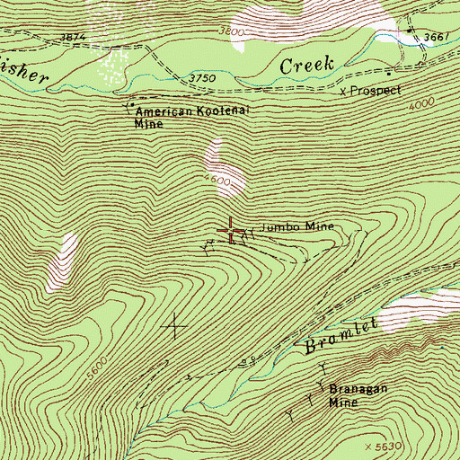 Topographic Map of Jumbo Mine, MT