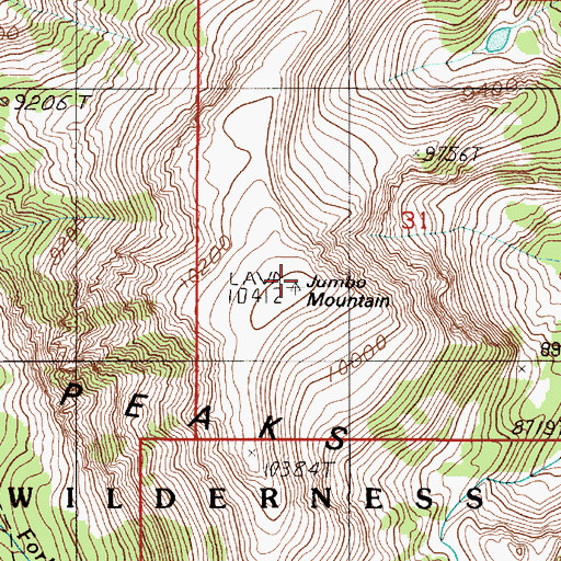 Topographic Map of Jumbo Mountain, MT