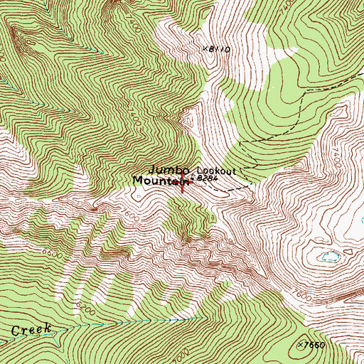 Topographic Map of Jumbo Mountain, MT