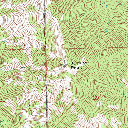 Topographic Map of Jumbo Peak, MT