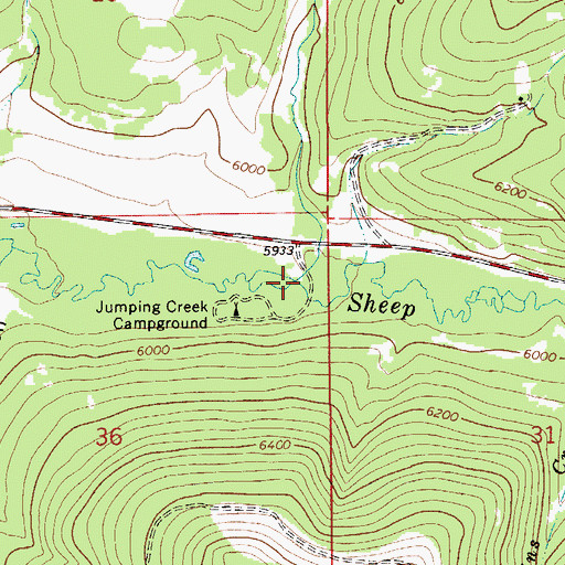 Topographic Map of Jumping Creek, MT