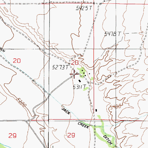 Topographic Map of Jumping Horse Stock Ranch, MT