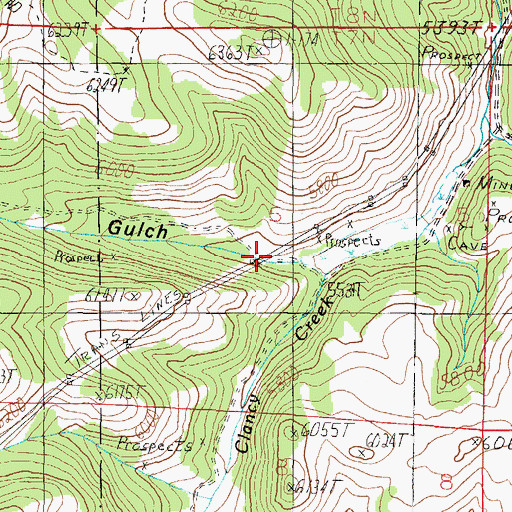 Topographic Map of Kady Gulch, MT