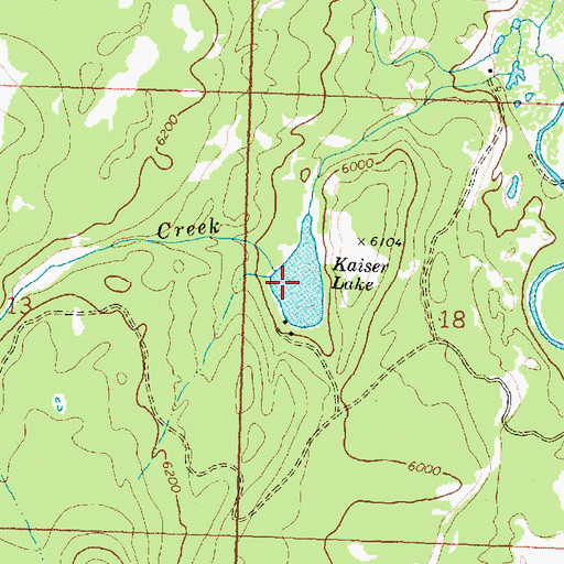 Topographic Map of Kaiser Lake, MT