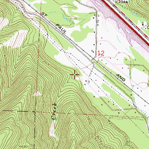 Topographic Map of Kallis Creek, MT
