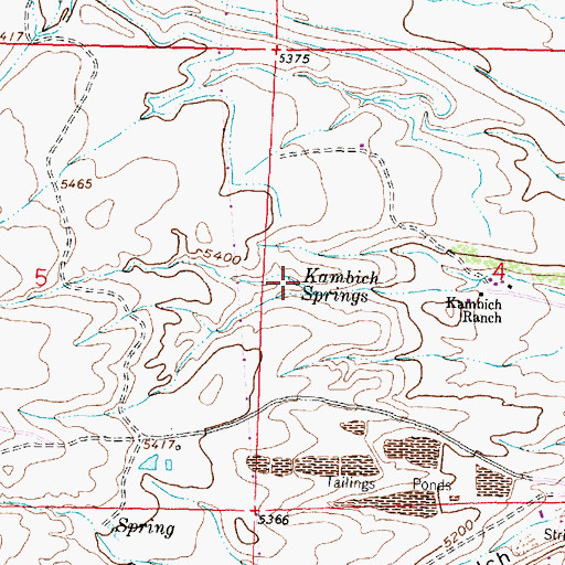 Topographic Map of Kambich Springs, MT