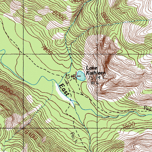 Topographic Map of Lake Kathleen, MT