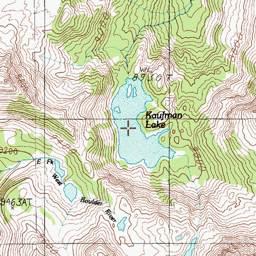 Topographic Map of Kaufman Lake, MT