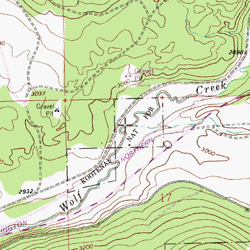 Topographic Map of Kavalla Creek, MT