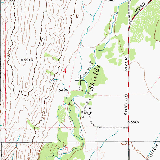 Topographic Map of Kavanaugh Creek, MT