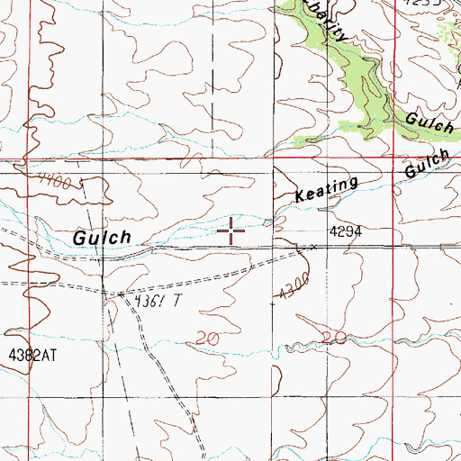 Topographic Map of Keating Gulch, MT