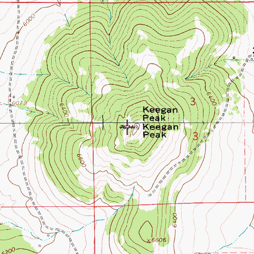 Topographic Map of Keegan Peak, MT