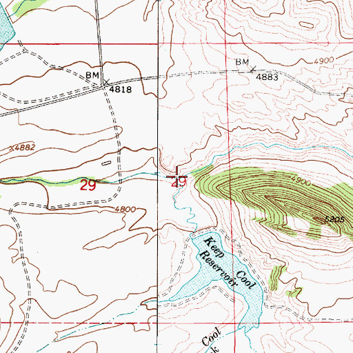 Topographic Map of Keep Cool Creek, MT