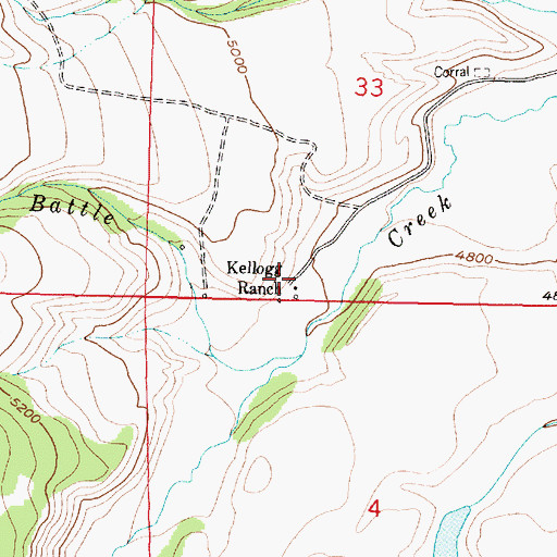 Topographic Map of Kellogg Ranch, MT