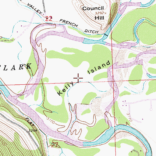 Topographic Map of Kelly Island, MT