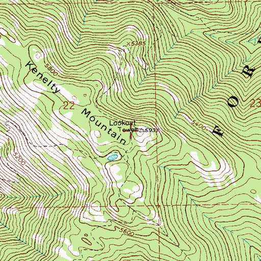 Topographic Map of Kenelty Mountain, MT