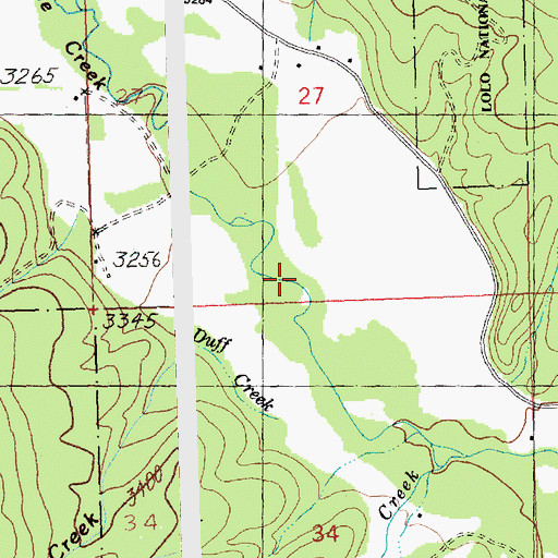 Topographic Map of Kennedy Creek, MT