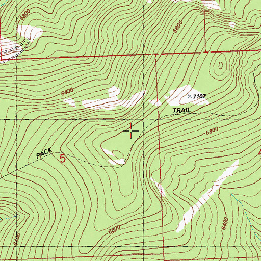 Topographic Map of Kennedy Creek Trail, MT