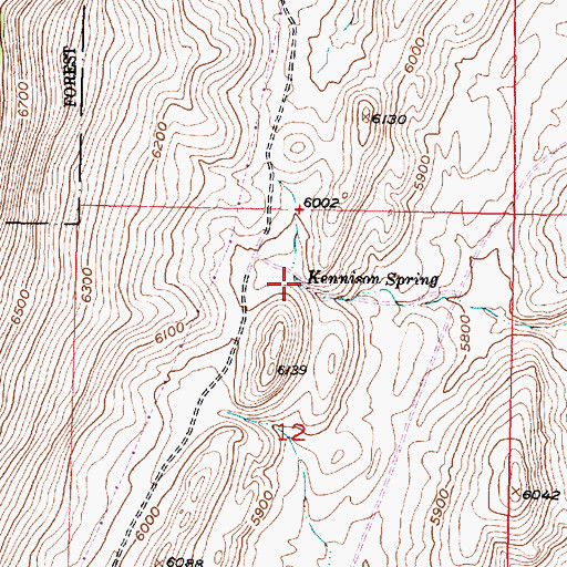 Topographic Map of Kennison Spring, MT