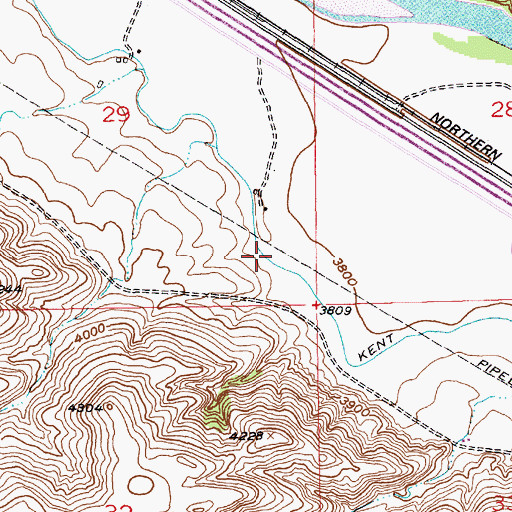 Topographic Map of Kent Ditch, MT