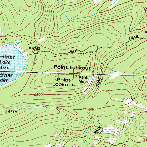 Topographic Map of Kent Mine, MT