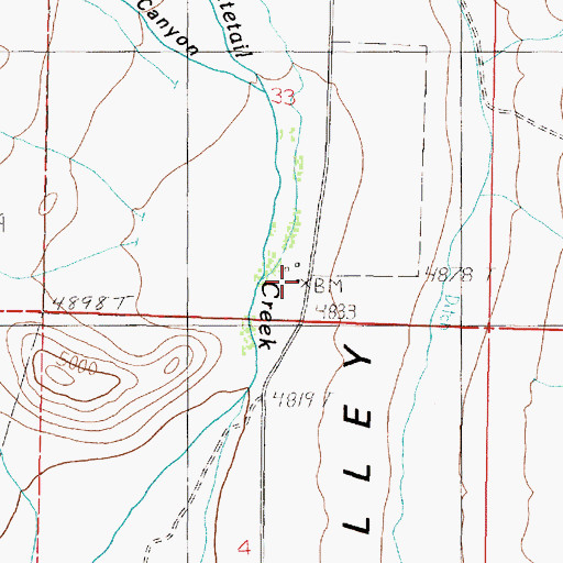 Topographic Map of Keogh Ranch, MT
