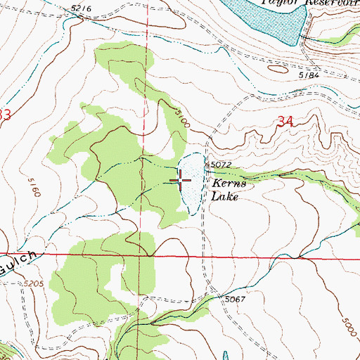 Topographic Map of Kerns Lake, MT
