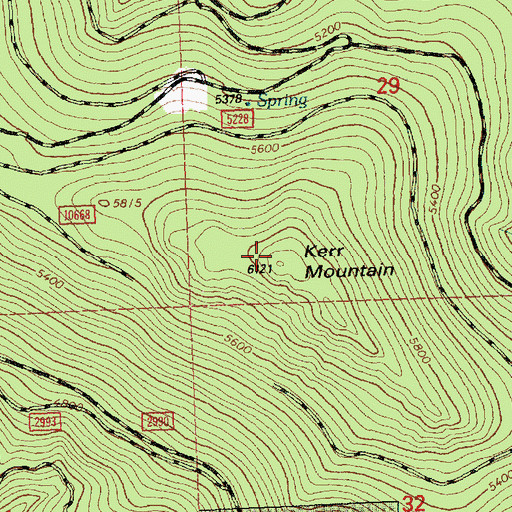 Topographic Map of Kerr Mountain, MT
