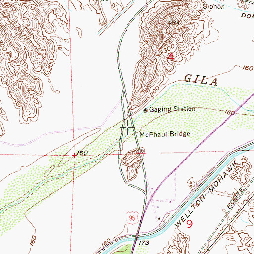 Topographic Map of McPhaul Bridge, AZ