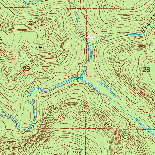 Topographic Map of Tomahawk Creek, AR