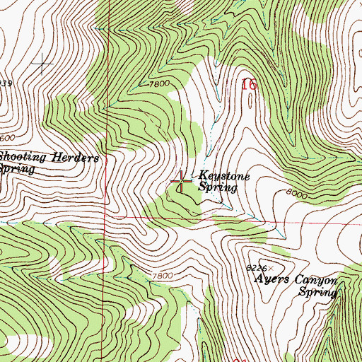 Topographic Map of Keystone Spring, MT
