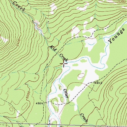 Topographic Map of Kid Creek, MT