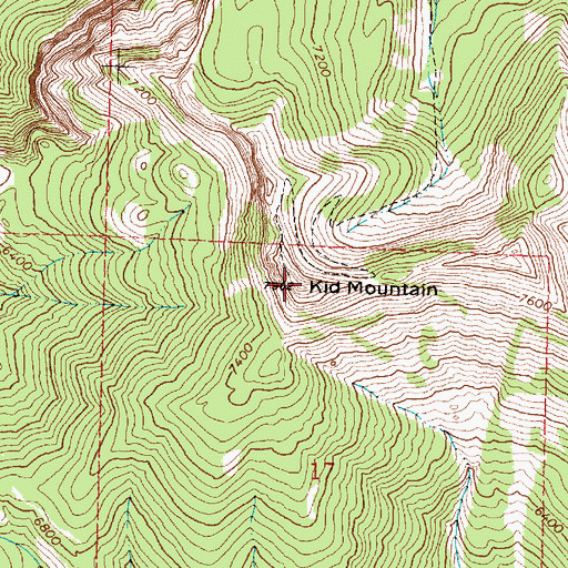 Topographic Map of Kid Mountain, MT
