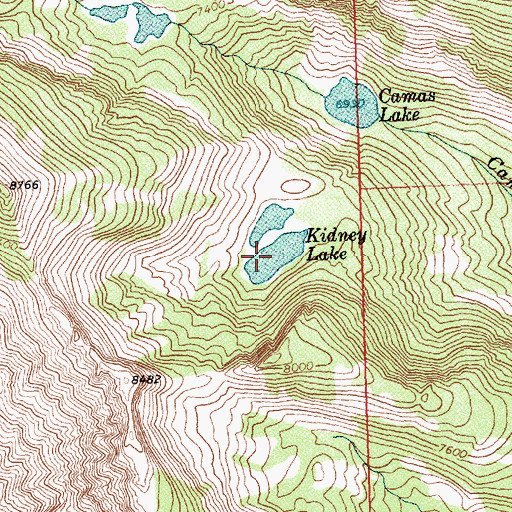 Topographic Map of Kidney Lake, MT